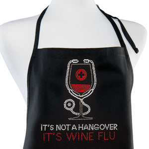 "Wine Flu" Rhinestone Apron