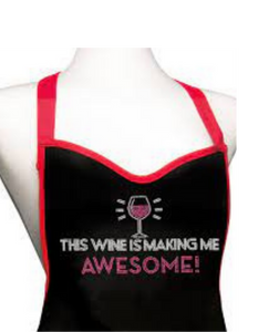 "Awesome" Rhinestone Apron