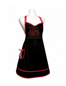 "Sip Happens" Rhinestone Apron