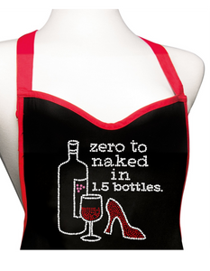 "Zero to Naked" Rhinestone Apron