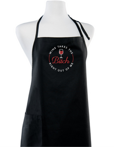 "Wine Takes the Bitch" Rhinestone Apron